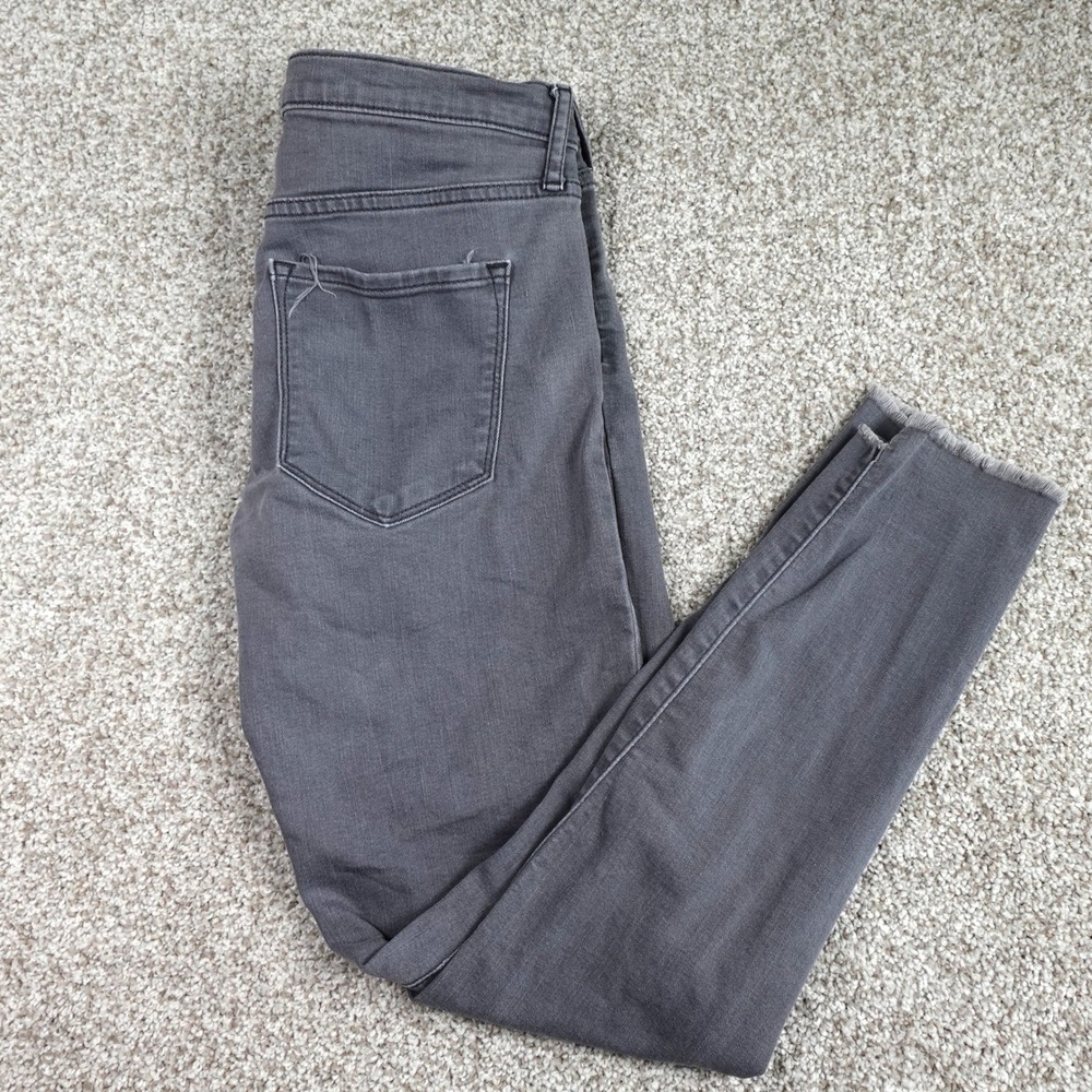 Banana Republic Skinny Fit Gray Jeans Women Size 28 6 Frayed Hem